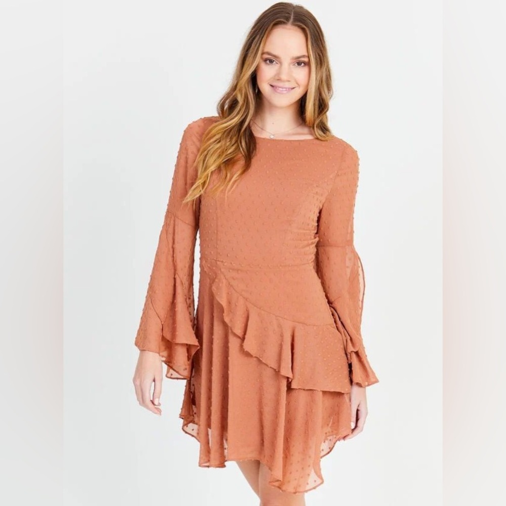 NWT Altar‘d State Farrah Dress Ruffle Bell Sleeves M